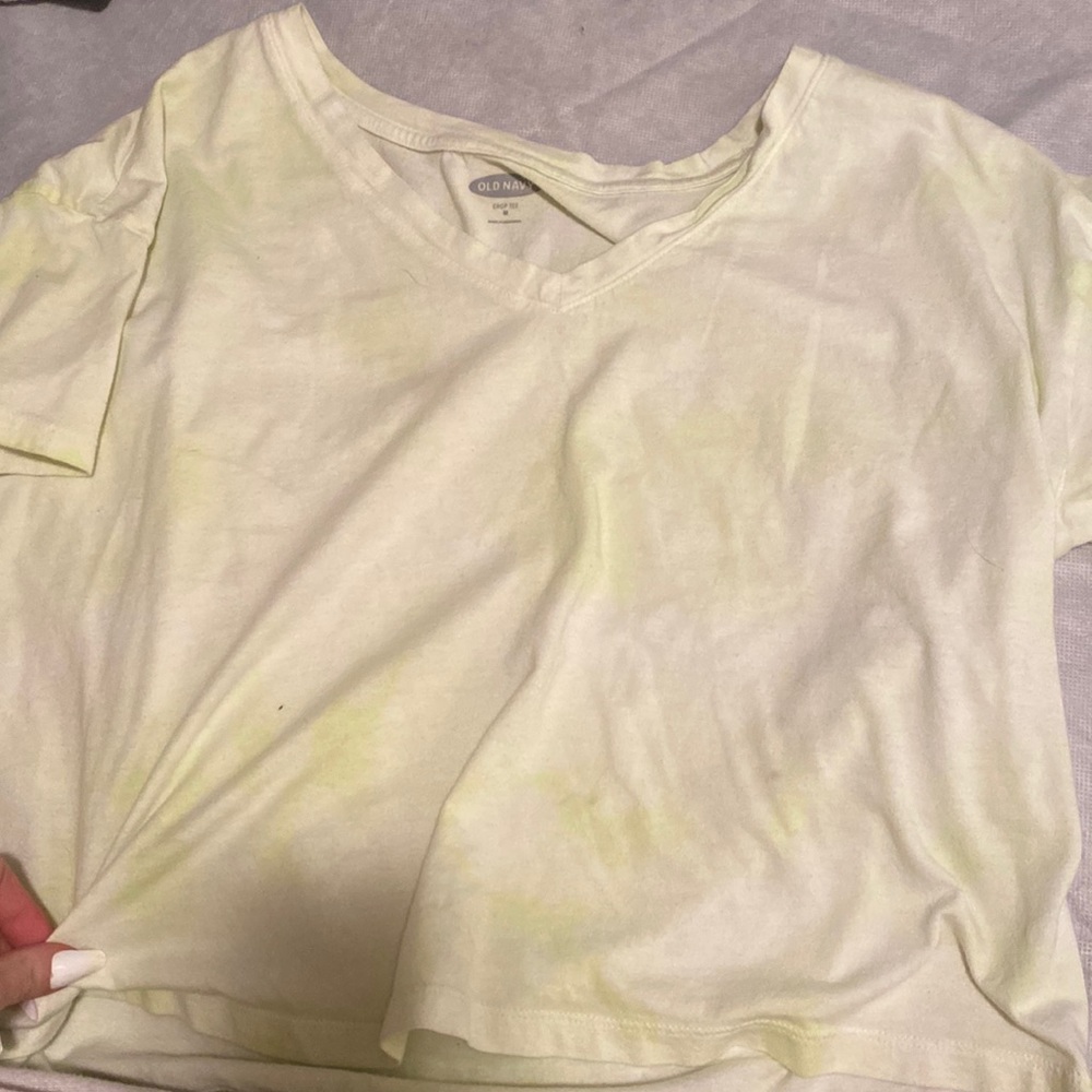 green tie dyed shirt